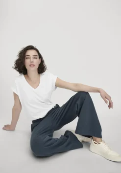 hessnatur Sweat Hose Wide Leg Relaxed aus reiner Bio-Baumwolle von dunkles petrol Online
