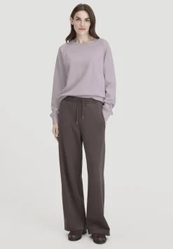 hessnatur Sweat Hose Wide Leg Relaxed aus reiner Bio-Baumwolle von dunkles mauve