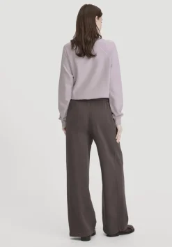 hessnatur Sweat Hose Wide Leg Relaxed aus reiner Bio-Baumwolle von dunkles mauve