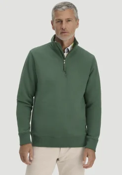 hessnatur Sweat Troyer Regular BETTER RECYCLING aus reiner Bio-Baumwolle von efeugrün Clearance