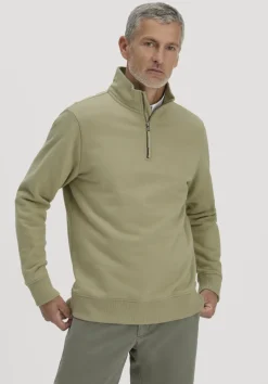hessnatur Sweat Troyer Regular BETTER RECYCLING aus reiner Bio-Baumwolle von pastellmoos Online