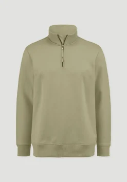 hessnatur Sweat Troyer Regular BETTER RECYCLING aus reiner Bio-Baumwolle von pastellmoos Online