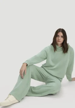 hessnatur Sweathose Wide Leg Relaxed aus Bio-Baumwolle von mattgrün Online