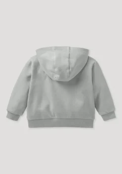 hessnatur Sweatshirt Jacke GARMENT DYE aus reiner Bio-Baumwolle von nebelgrau Outlet