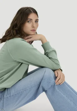 hessnatur Sweatshirt Oversize aus Bio-Baumwolle von mattgrün Hot