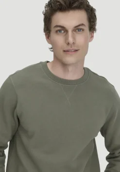 hessnatur Sweatshirt Regular aus reiner Bio-Baumwolle von oliv Outlet