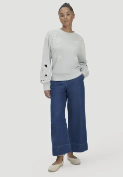 hessnatur Sweatshirt Relaxed BETTER RECYCLING aus reiner Bio-Baumwolle von perlblau Sale