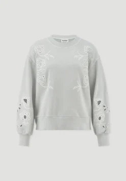 hessnatur Sweatshirt Relaxed BETTER RECYCLING aus reiner Bio-Baumwolle von perlblau Sale