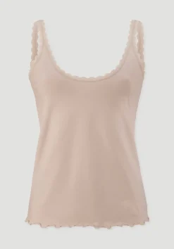 hessnatur Tanktop COTTON FEEL LACE aus Bio-Baumwolle von puder