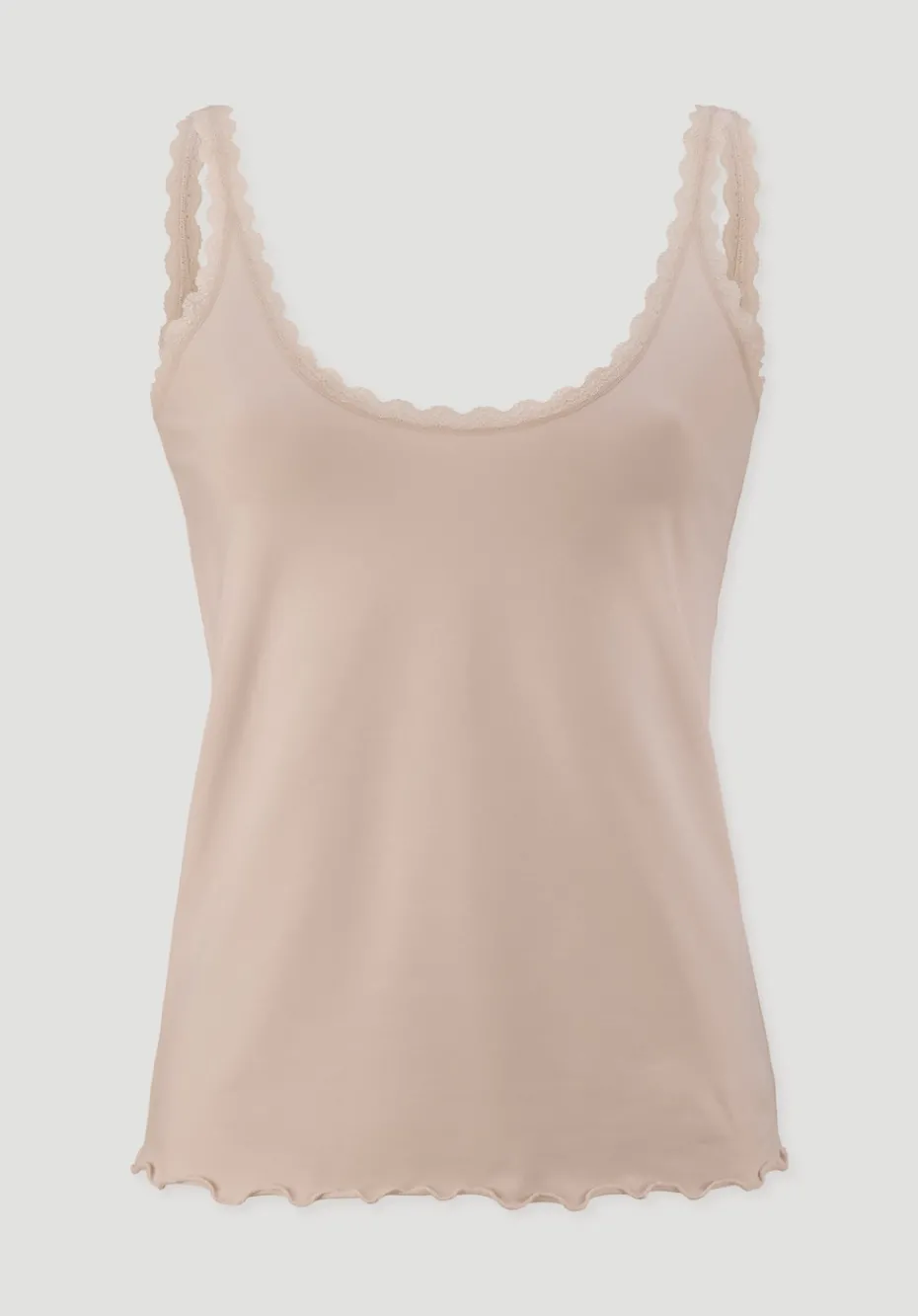 hessnatur Tanktop COTTON FEEL LACE aus Bio-Baumwolle von puder