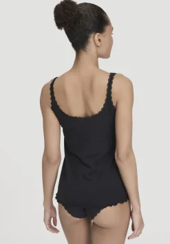 hessnatur Tanktop COTTON FEEL LACE aus Bio-Baumwolle von schwarz Sale