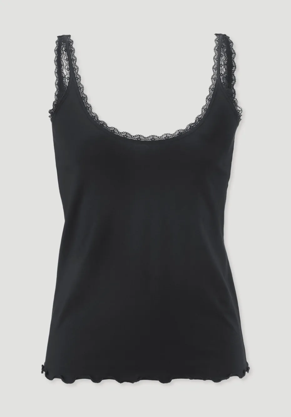hessnatur Tanktop COTTON FEEL LACE aus Bio-Baumwolle von schwarz Sale