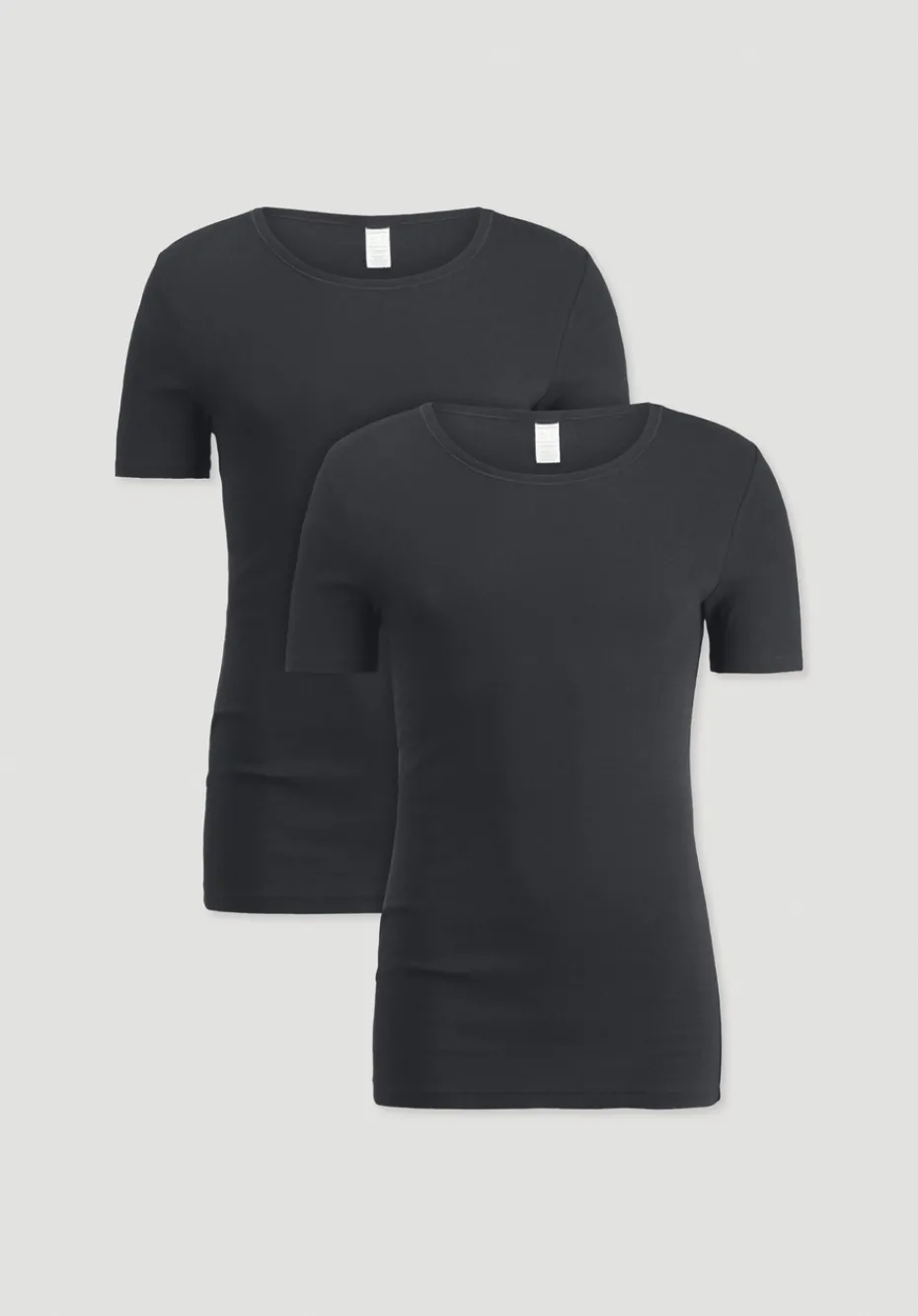 hessnatur T-Shirt im 2er-Pack PURE NATURE aus reiner Bio-Baumwolle von schwarz