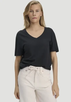 hessnatur T-Shirt Oversize aus Leinen und Bio-Baumwolle von schwarz New