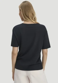hessnatur T-Shirt Oversize aus Leinen und Bio-Baumwolle von schwarz New