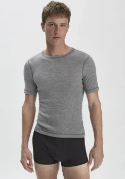 hessnatur T-Shirt PURE FUNCTION mit Bio-Merinowolle und Seide von anthrazit New