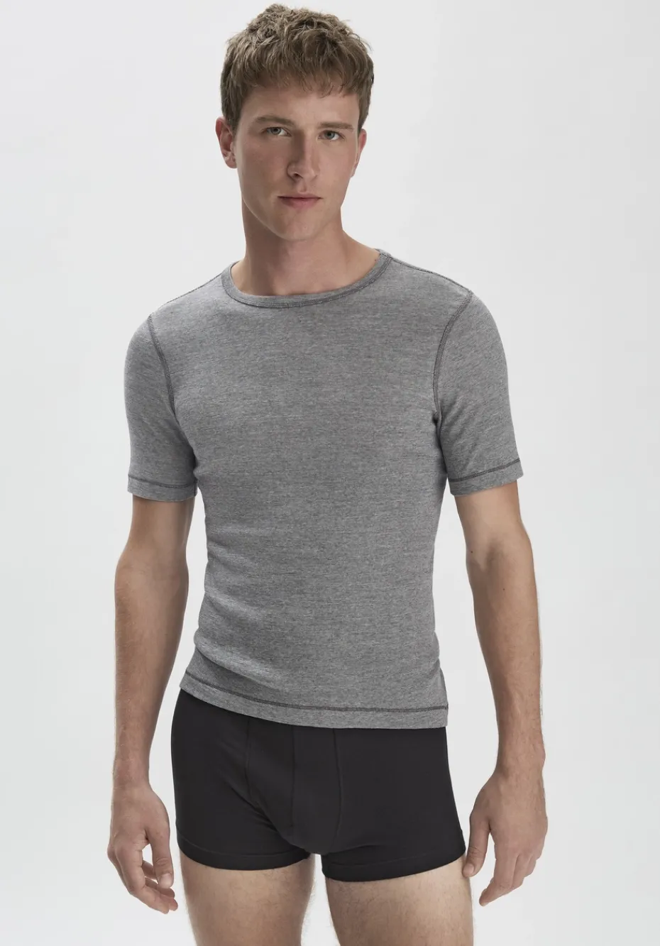 hessnatur T-Shirt PURE FUNCTION mit Bio-Merinowolle und Seide von anthrazit New