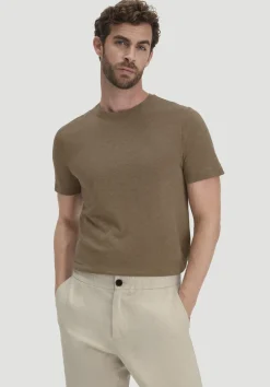hessnatur T-Shirt Regular aus Leinen und Bio-Baumwolle von camel