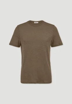 hessnatur T-Shirt Regular aus Leinen und Bio-Baumwolle von camel