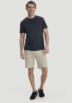 hessnatur T-Shirt Regular aus Leinen und Bio-Baumwolle von marine