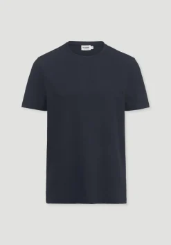 hessnatur T-Shirt Regular aus Leinen und Bio-Baumwolle von marine
