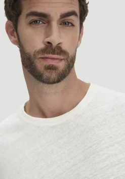hessnatur T-Shirt Regular aus Leinen und Bio-Baumwolle von naturweiss Clearance