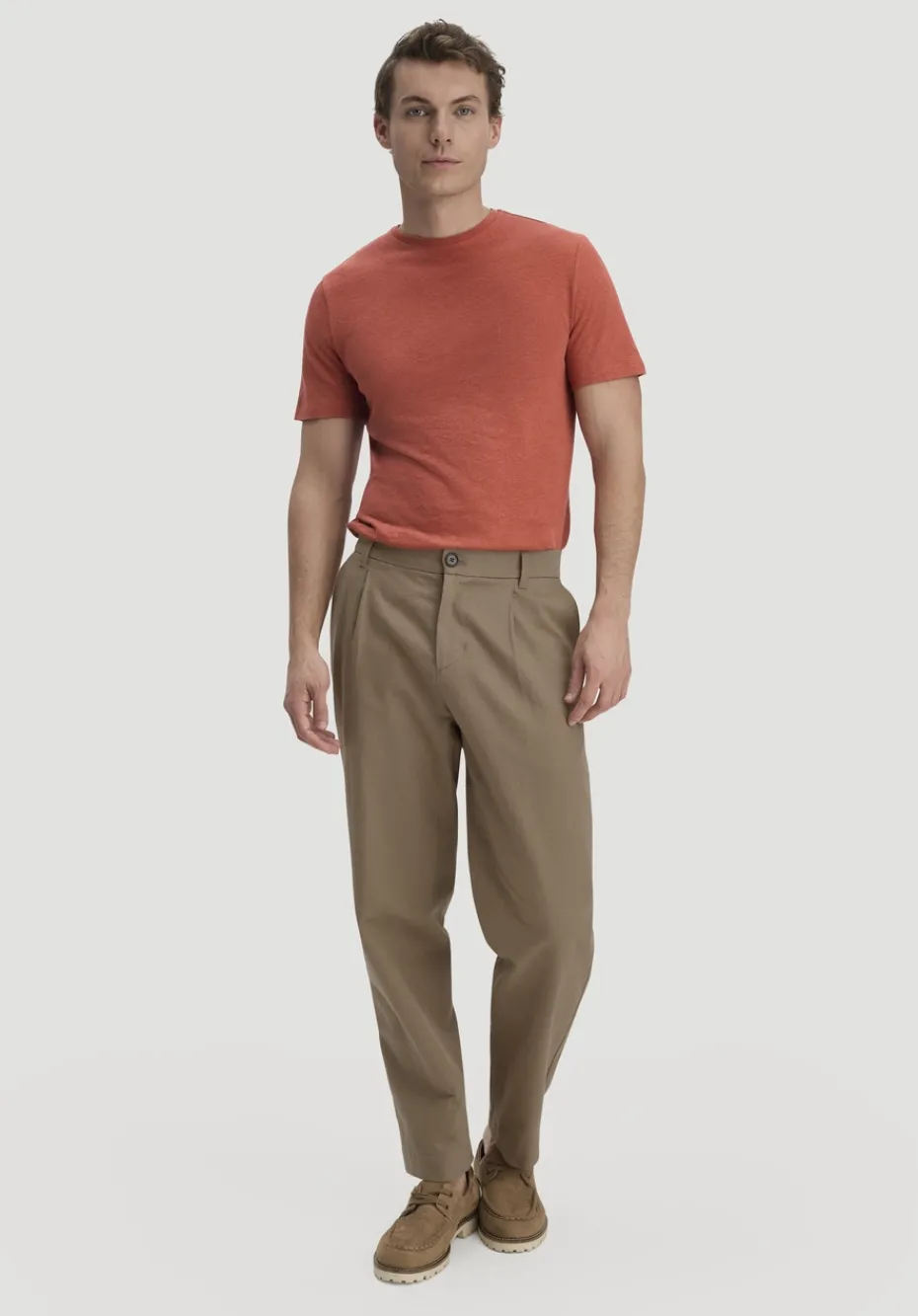 hessnatur T-Shirt Regular aus Leinen und Bio-Baumwolle von terrakotta Online