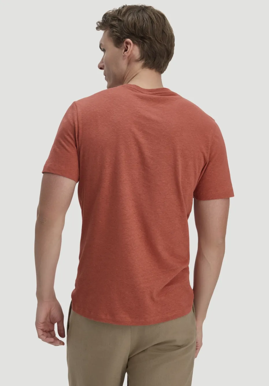hessnatur T-Shirt Regular aus Leinen und Bio-Baumwolle von terrakotta Online