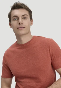 hessnatur T-Shirt Regular aus Leinen und Bio-Baumwolle von terrakotta Online