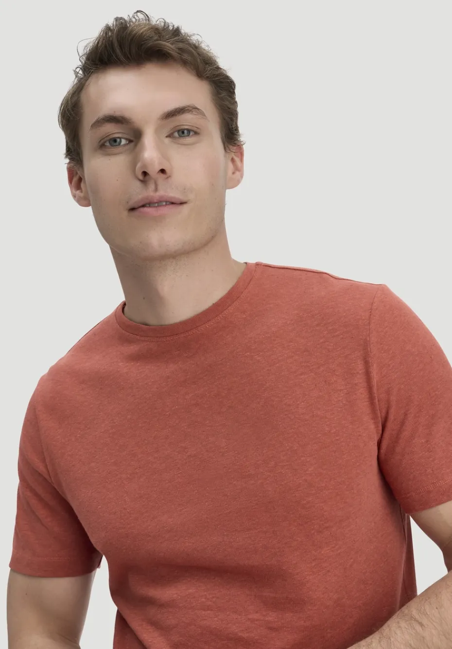 hessnatur T-Shirt Regular aus Leinen und Bio-Baumwolle von terrakotta Online