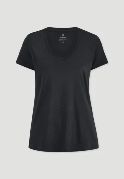 hessnatur T-Shirt Regular aus Regenerative Organic Cotton (ROC) von schwarz Clearance