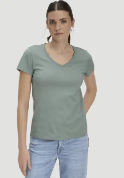 hessnatur T-Shirt Regular aus Regenerative Organic Cotton (ROC) von mattgrün Sale