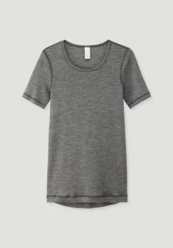 hessnatur T-Shirt SILK & WARM TOUCH mit Bio-Merinowolle und Seide von anthrazit Clearance