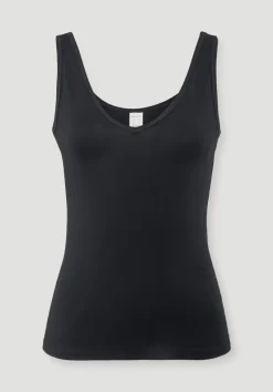 hessnatur V-Neck Tanktop PURE BALANCE aus Bio-Baumwolle und TENCEL™ Modal von schwarz Clearance