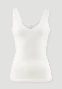 hessnatur V-Neck Tanktop PURE BALANCE aus Bio-Baumwolle und TENCEL™ Modal von naturweiss Sale