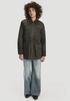 hessnatur Wachsjacke Regular aus reiner Bio-Baumwolle von oliv Discount