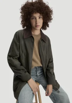 hessnatur Wachsjacke Regular aus reiner Bio-Baumwolle von oliv Discount