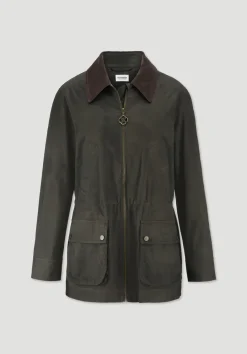 hessnatur Wachsjacke Regular aus reiner Bio-Baumwolle von oliv Discount