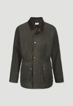 hessnatur Wachsjacke Regular aus reiner Bio-Baumwolle von oliv Best