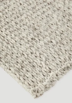 hessnatur Web-Teppich Rhönschaf mit Zopfmuster aus regionaler Schurwolle von beige Clearance