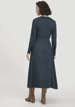 hessnatur Wickelkleid Knöchellang Regular aus reiner LENZING™ ECOVERO™ Viskose von dunkles petrol Hot