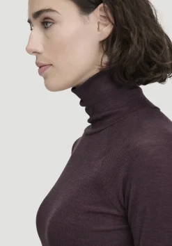 hessnatur Wolle-Mix Longlseeve Fitted aus Bio-Merinowolle und TENCEL™ Lyocell von schwarzbeere Discount