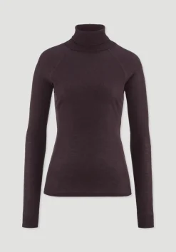 hessnatur Wolle-Mix Longlseeve Fitted aus Bio-Merinowolle und TENCEL™ Lyocell von schwarzbeere Discount