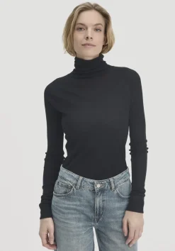 hessnatur Wolle-Mix Longlseeve Fitted aus Bio-Merinowolle und TENCEL™ Lyocell von schwarz Online