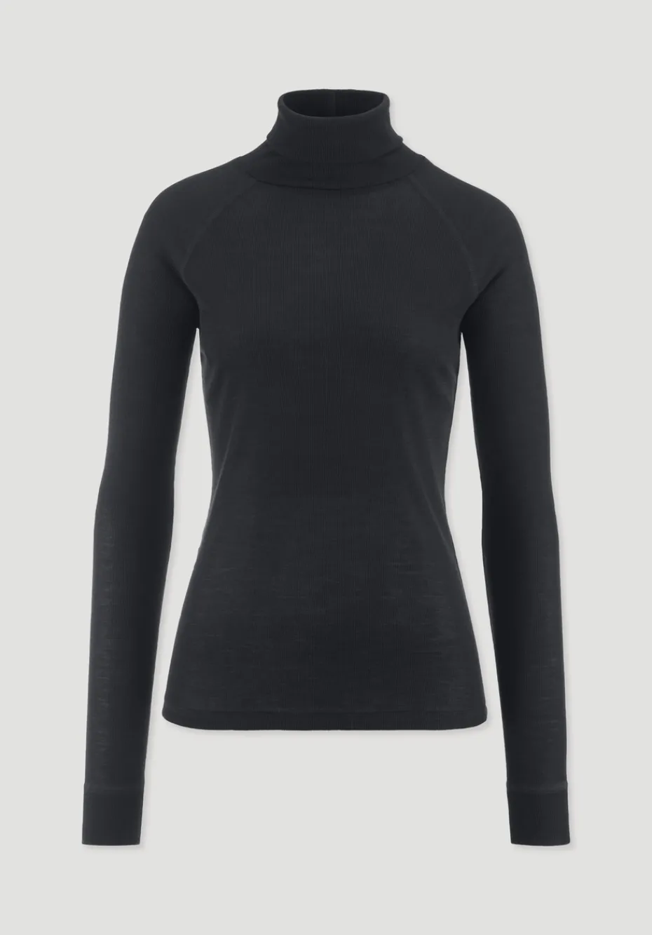 hessnatur Wolle-Mix Longlseeve Fitted aus Bio-Merinowolle und TENCEL™ Lyocell von schwarz Online