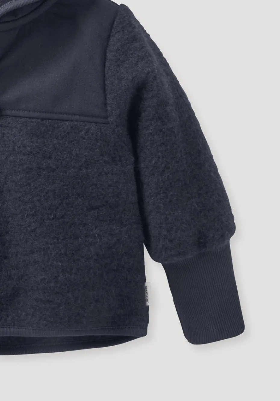 hessnatur Wollfleece Jacke aus Bio-Merinowolle mit Softshell von marine Outlet