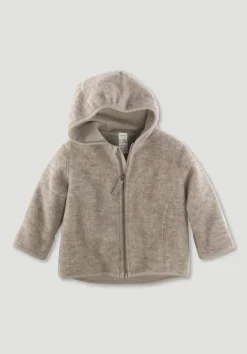 hessnatur Wollfleece Jacke aus reiner Bio-Merinowolle von greige New