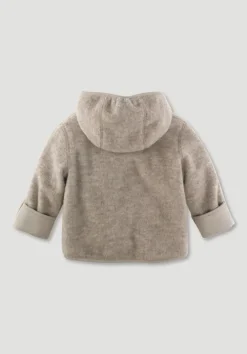 hessnatur Wollfleece Jacke aus reiner Bio-Merinowolle von greige New