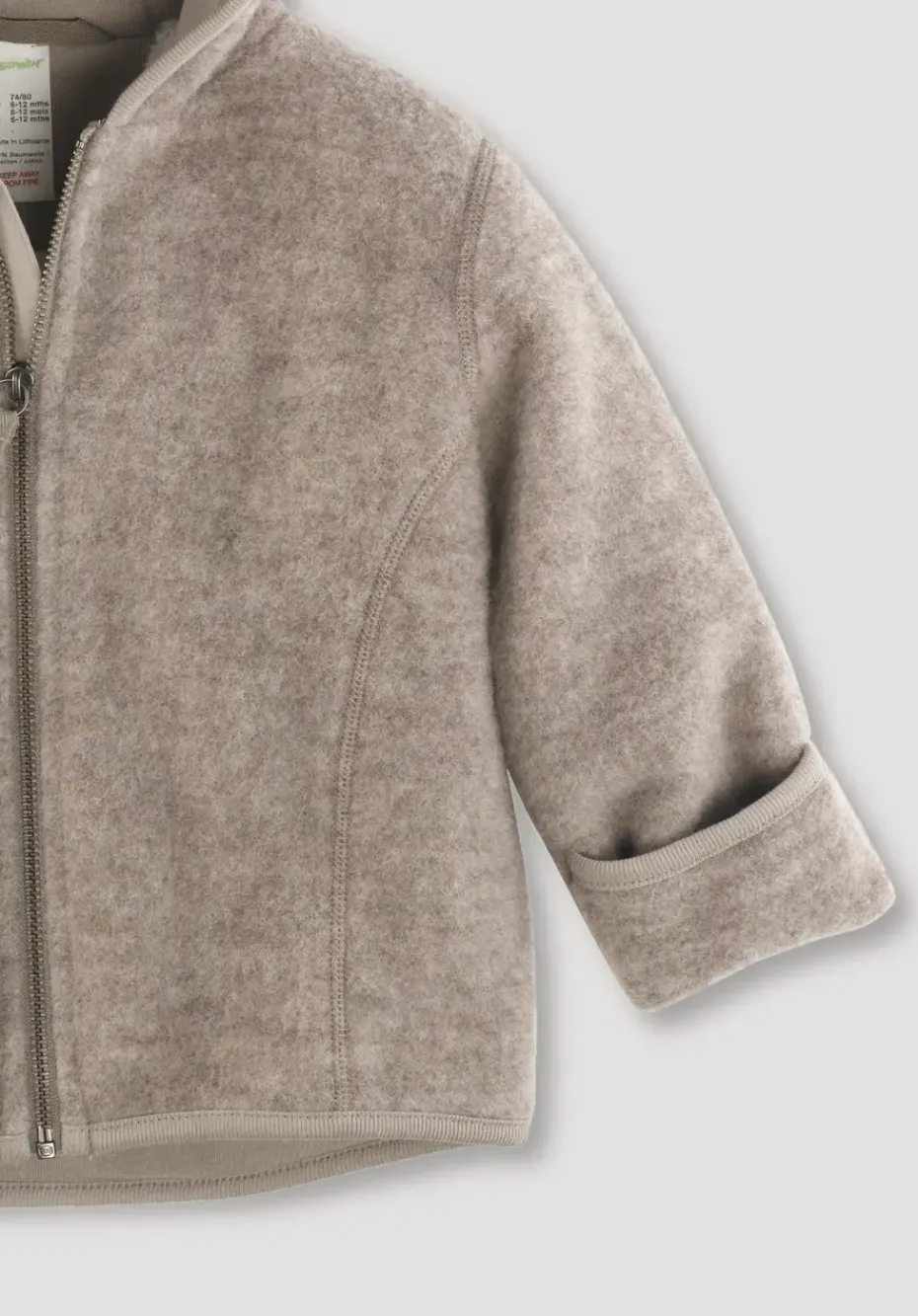 hessnatur Wollfleece Jacke aus reiner Bio-Merinowolle von greige New