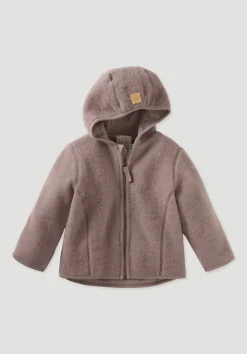 hessnatur Wollfleece Jacke aus reiner Bio-Merinowolle von mauve Discount